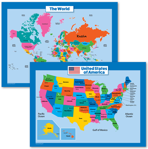 United States and World Map