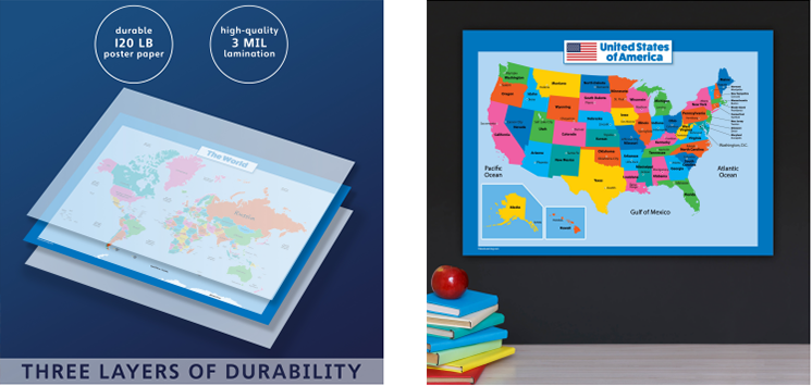 Map of the USA for kids